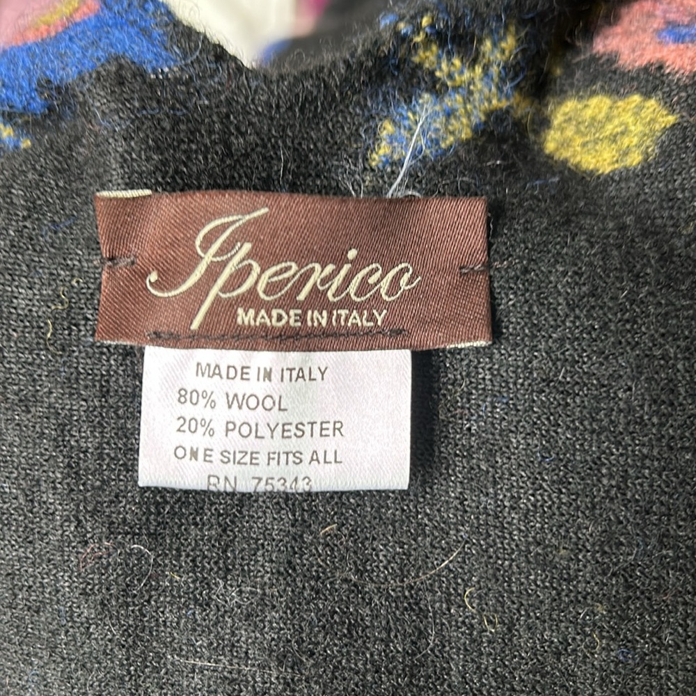 IPERICO MADE IN ITALY WOOL BLEND SHAWL SIZE OS - Picture 7 of 7